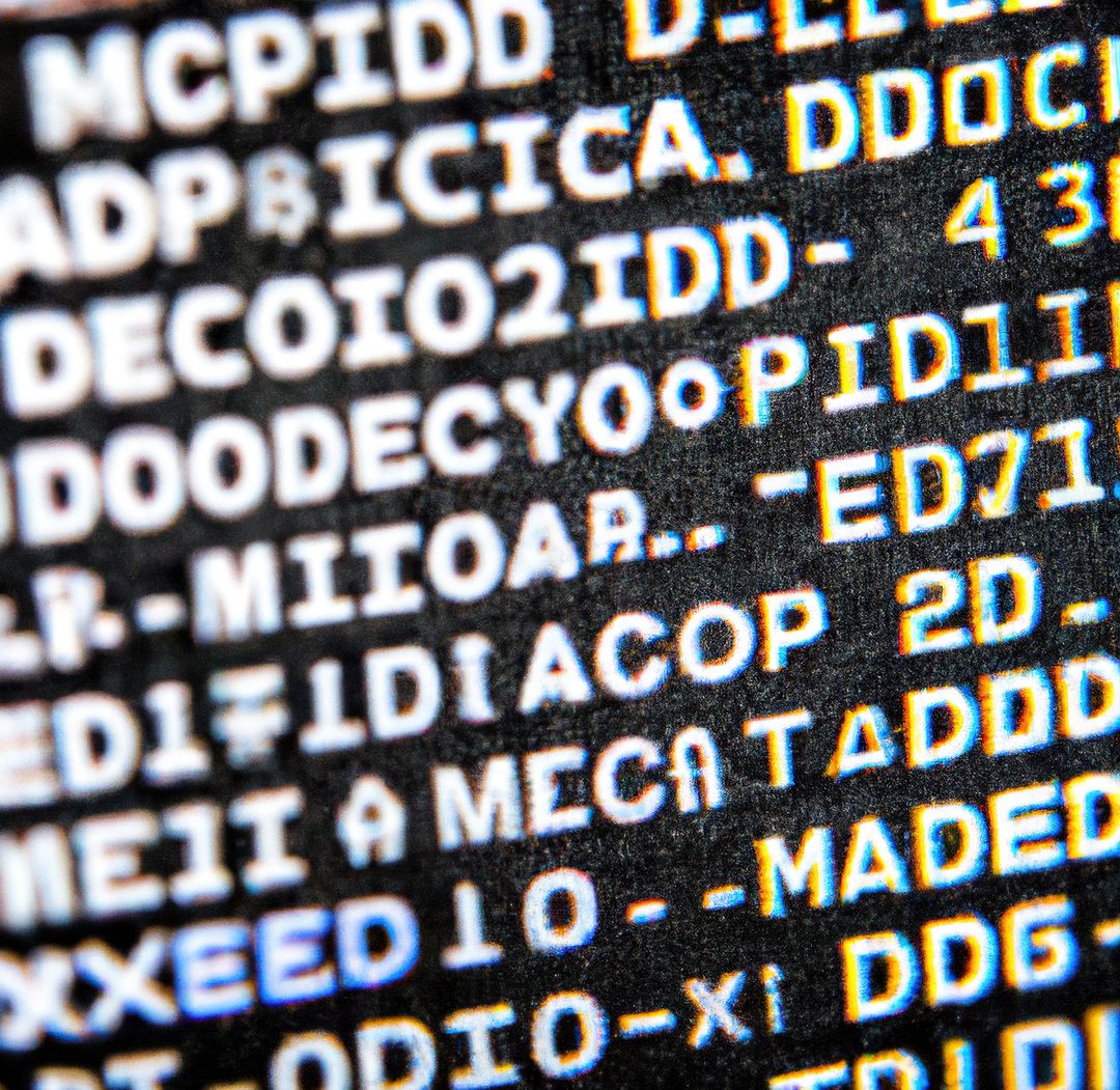 Close up of code with letters and numbers on black background - Free Images, Stock Photos and Pictures on Pikwizard.com