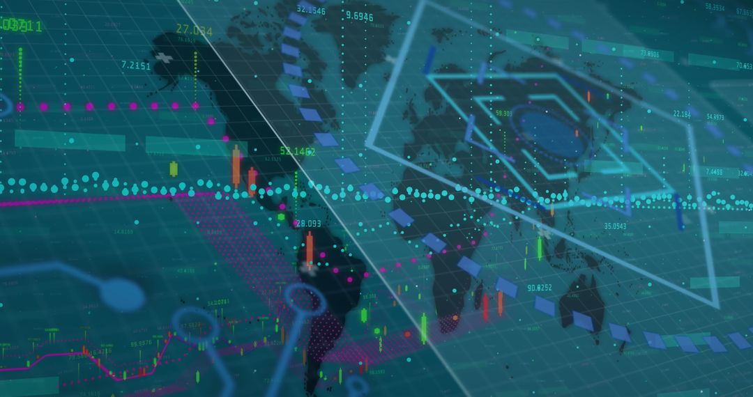 Global data processing and business analytics concept