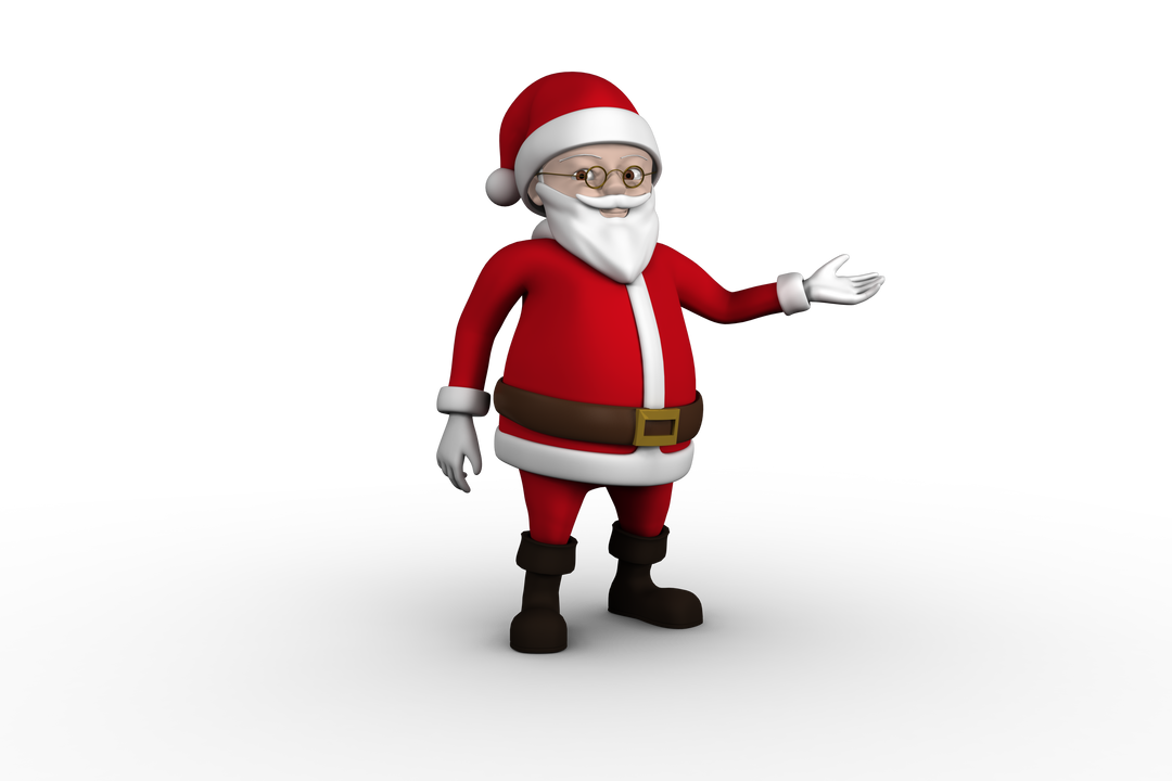 Transparent Old Santa Claus Cartoon with Outstretched Hand - Download Free Stock Images Pikwizard.com