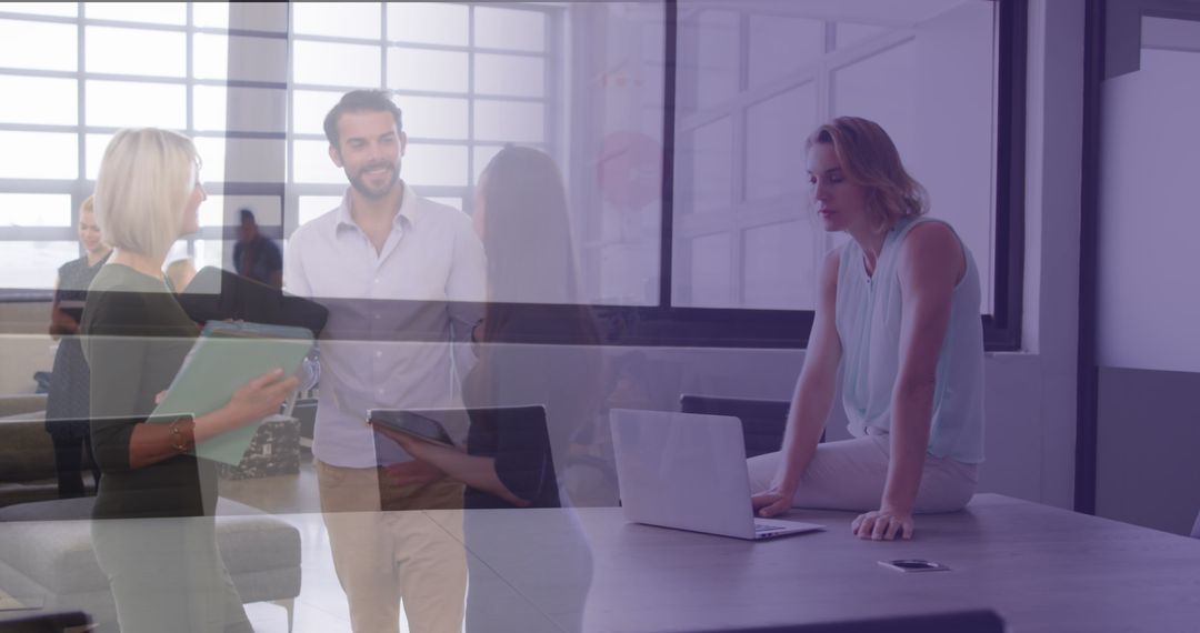 Diverse Business Team and Expansive Urban Office Setting