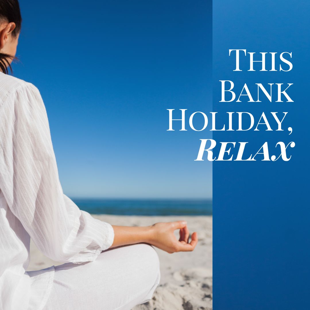 Woman Meditating by Ocean During Bank Holiday