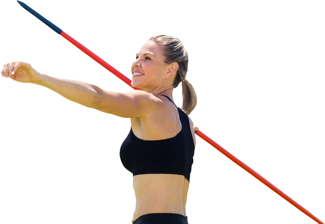 Transparent Javelin Throwing Female Athlete in Action Pose - Download Free Stock Images Pikwizard.com