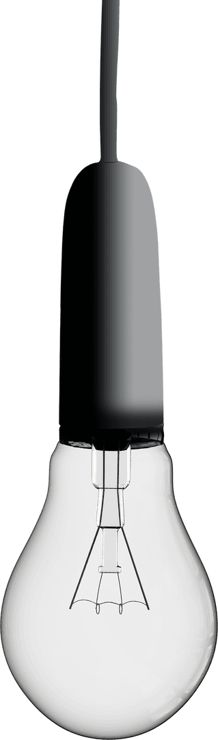 Transparent Light Bulb Vector with Dark Interior