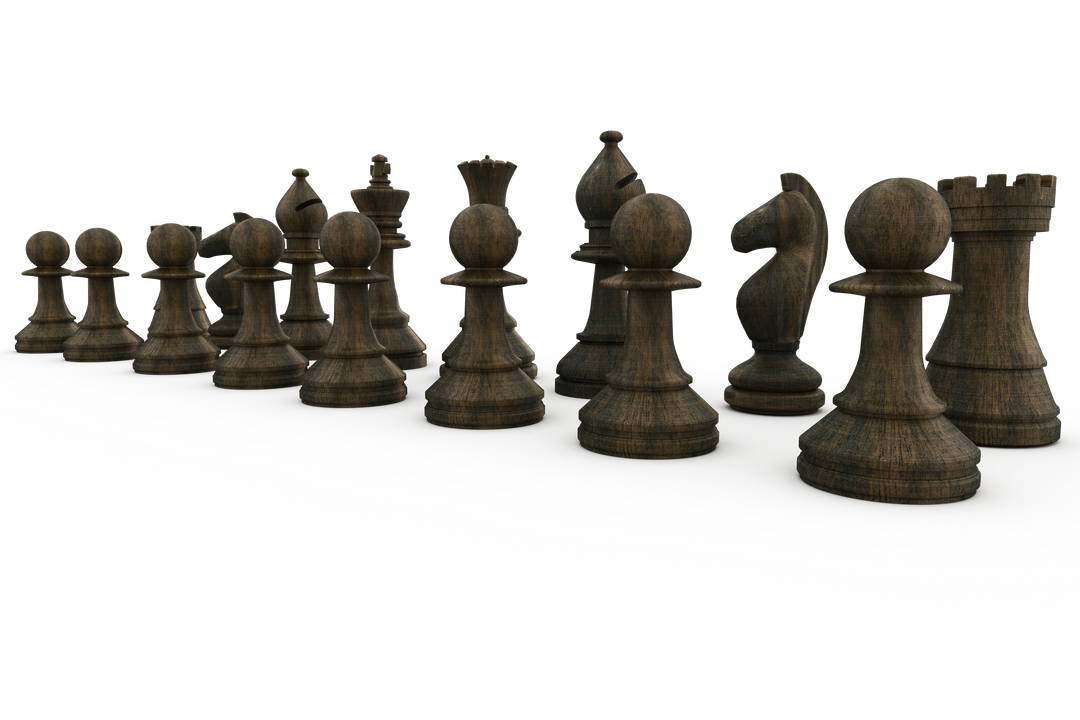 Transparent Arrangement of Black Wooden Chess Pieces - Download Free Stock Images Pikwizard.com