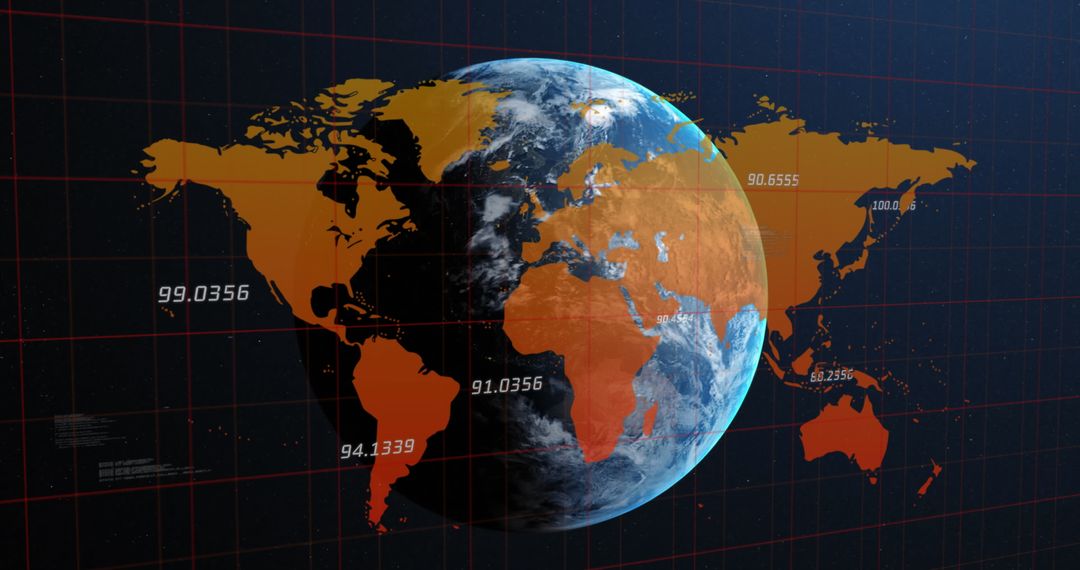 Data Visualization on Rotating Globe with Digital Interface - Free Images, Stock Photos and Pictures on Pikwizard.com