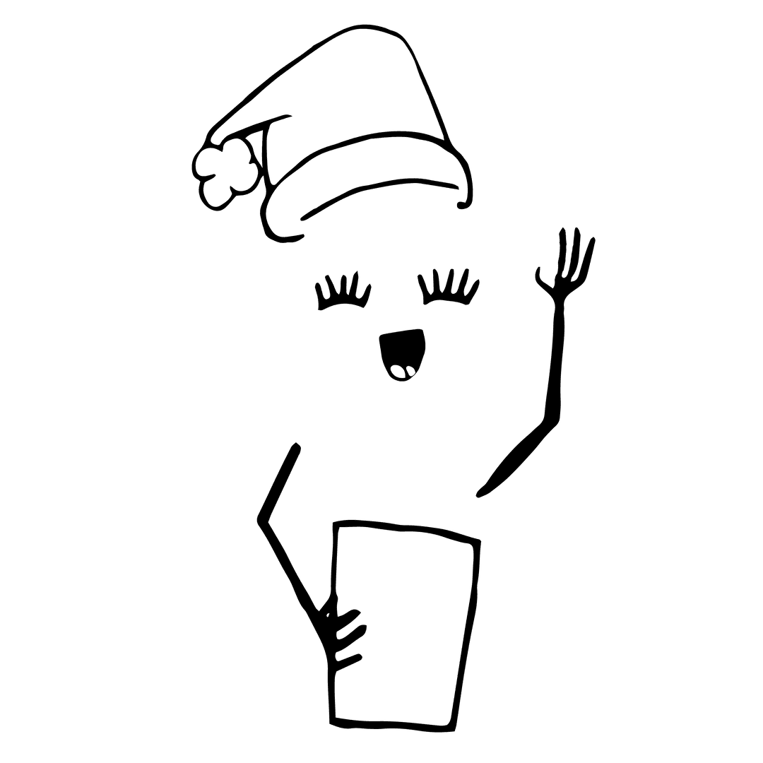 Smiling Santa Face Illustration on Transparent Background