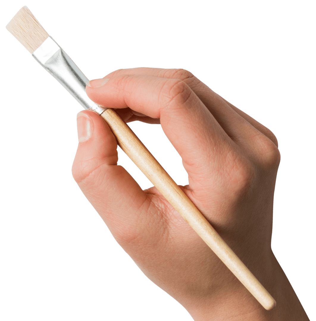 Transparent Background Hand Hold Brush Creativity Illustration
