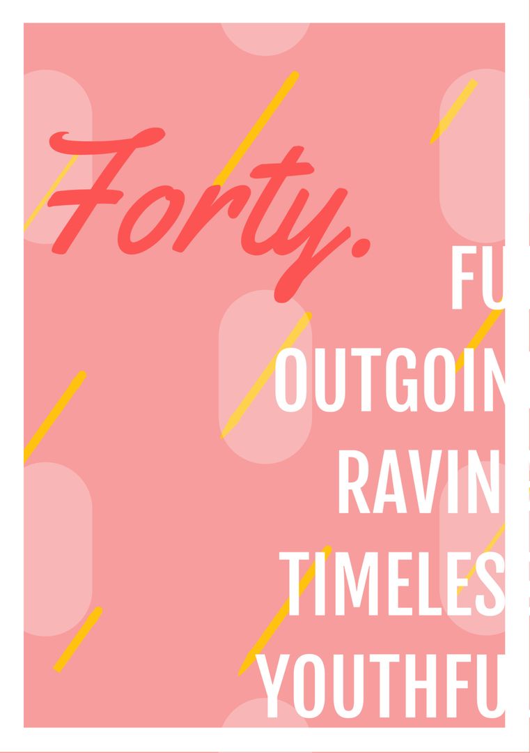 Vibrant Forty Typography with Playful Background for Milestone Celebrations