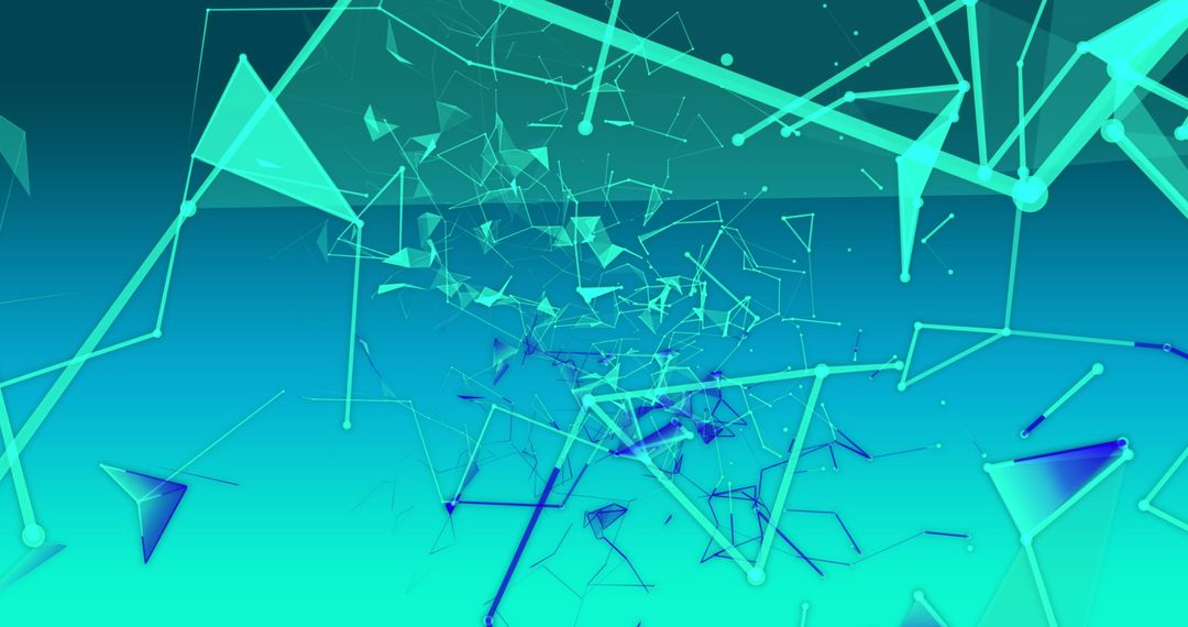 Abstract Network of Digital Lines and Nodes with Futuristic Glow