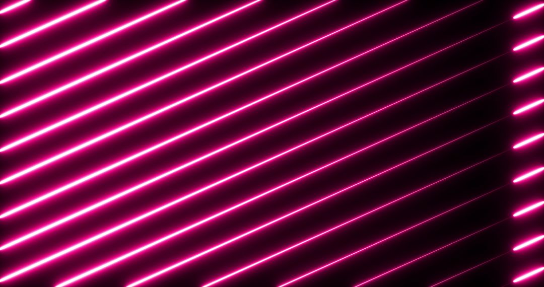 Glowing Neon Pink Diagonal Lines in Seamless Loop Background