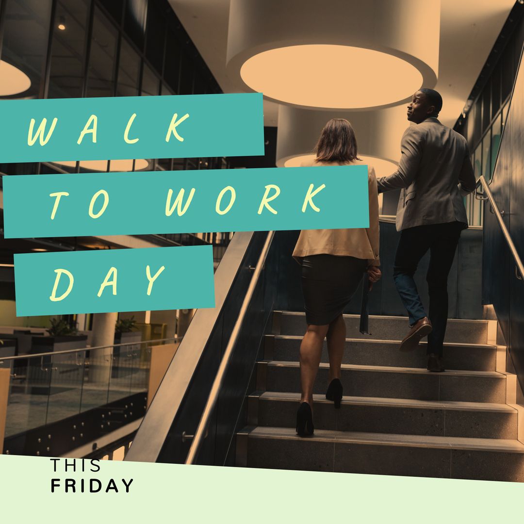 Diverse Business Professionals Celebrating Walk to Work Day