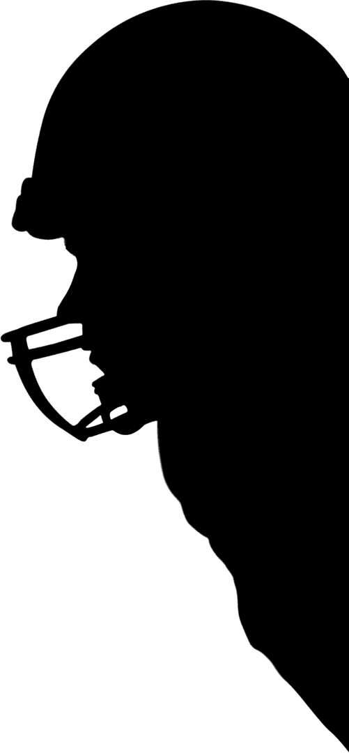 Transparent Close-up of American Football Player with Helmet