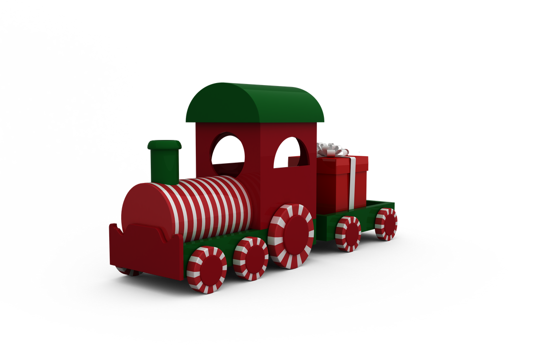 Festive Transparent Locomotive with Gift Wagon - Download Free Stock Images Pikwizard.com