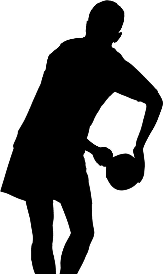 Transparent Vector Art of Rugby Player Holding Ball in Hand