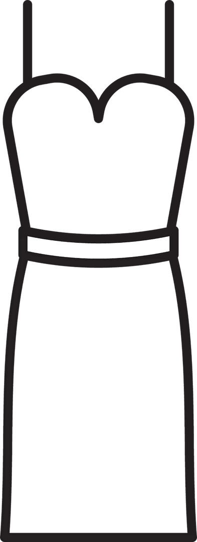 Elegant Dress Symbol on Transparent Background