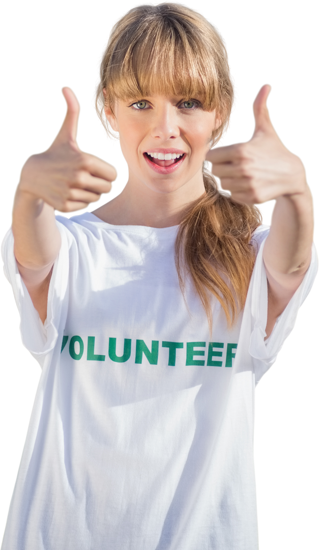 Smiling Female Volunteer Giving Thumbs Up Transparent Background - Download Free Stock Images Pikwizard.com