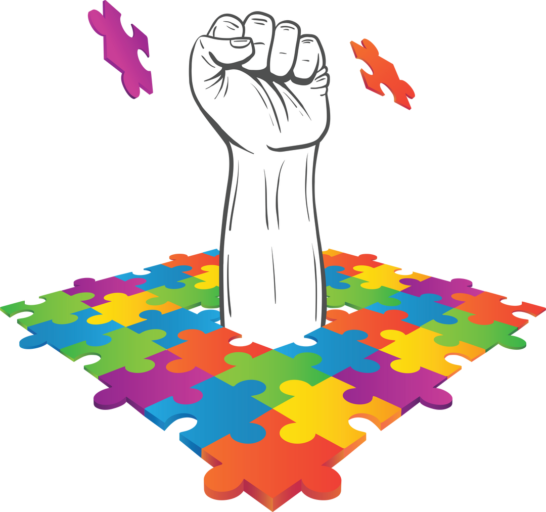 Fist Punching Through Coloured Puzzle Pieces on Transparent Background - Download Free Stock Images Pikwizard.com