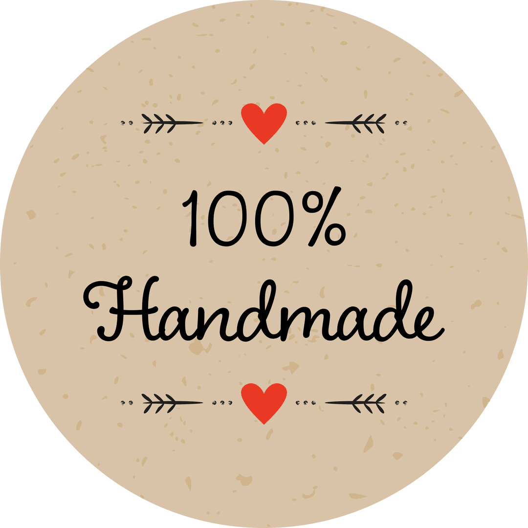 Vector Transparent Handmade Sign with Heart Elements