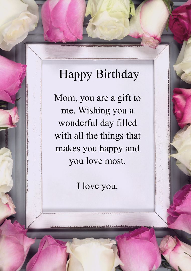 Birthday Greetings for Mom with Floral Arrangement