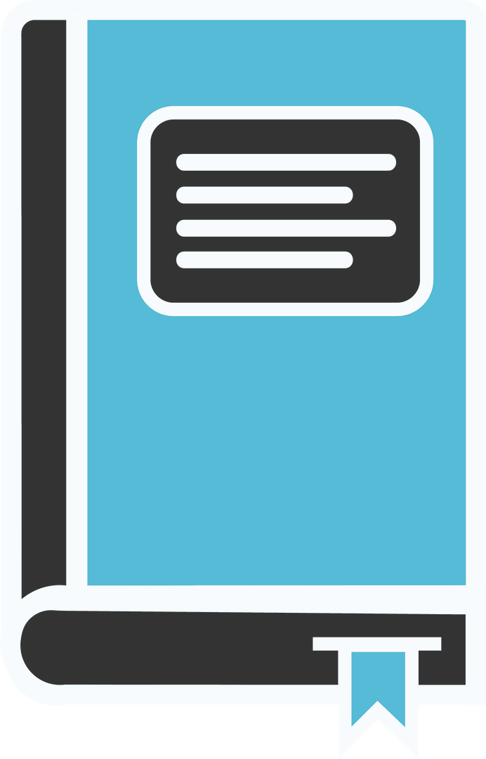 Transparent Vector Icon of Blue Notebook for Creativity and Work Tasks