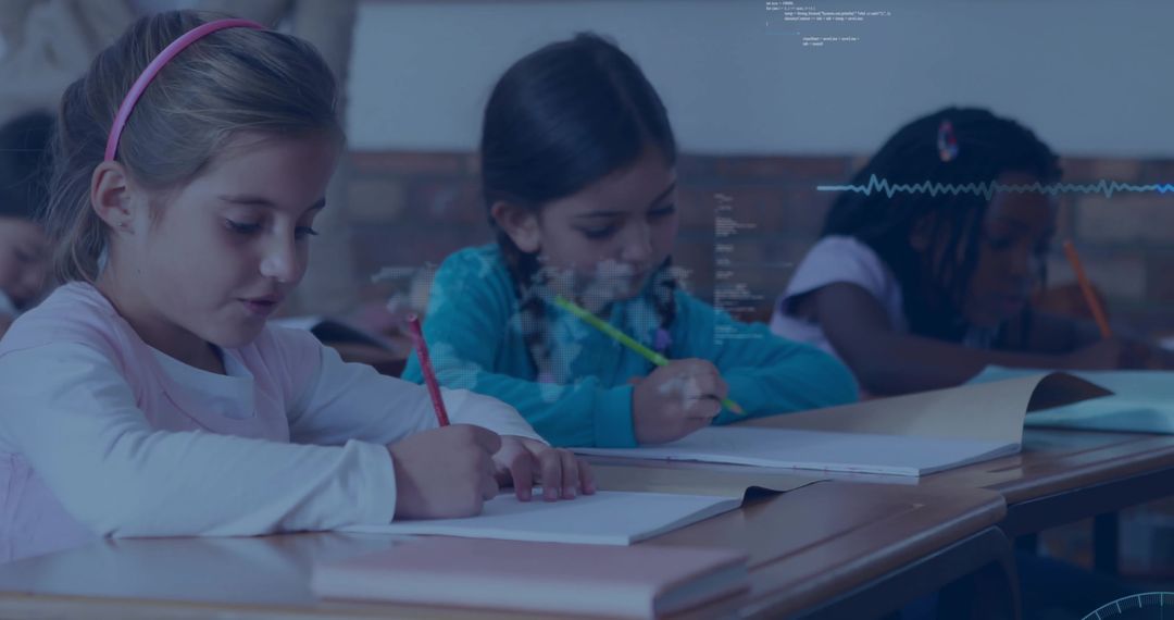 Children Engaging in Classroom Creative Writing Activities