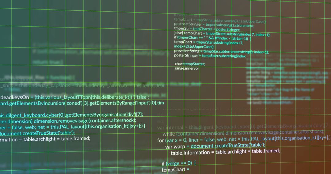 Digital code and graphs on gradient background