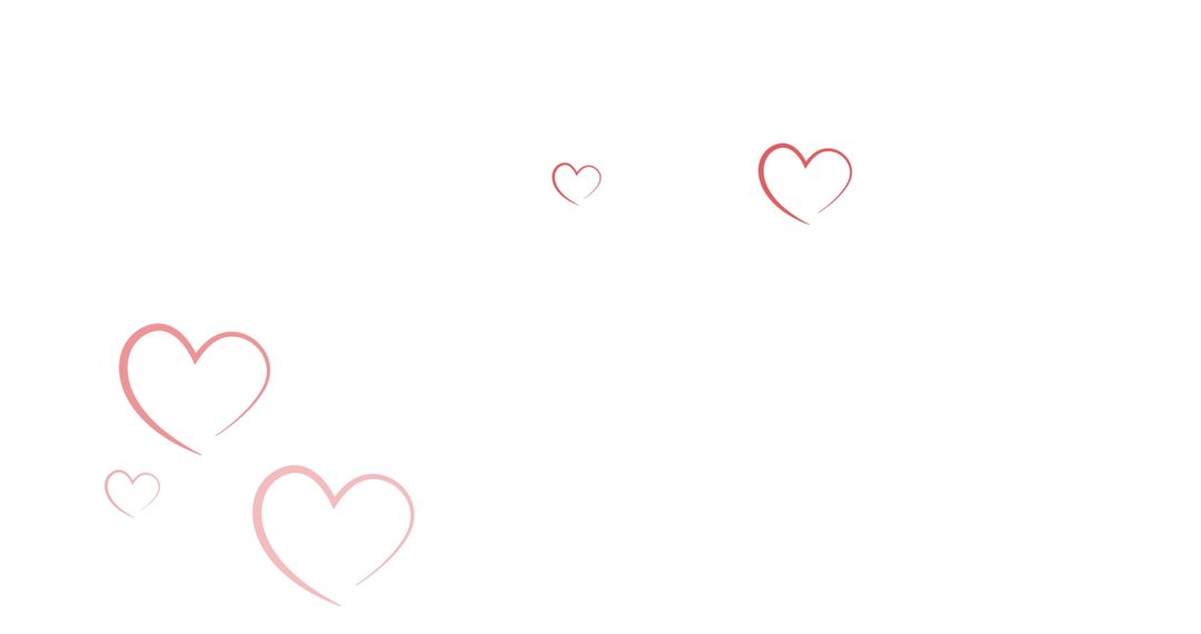 Falling Red Heart Icons on White Background for Valentine's Day