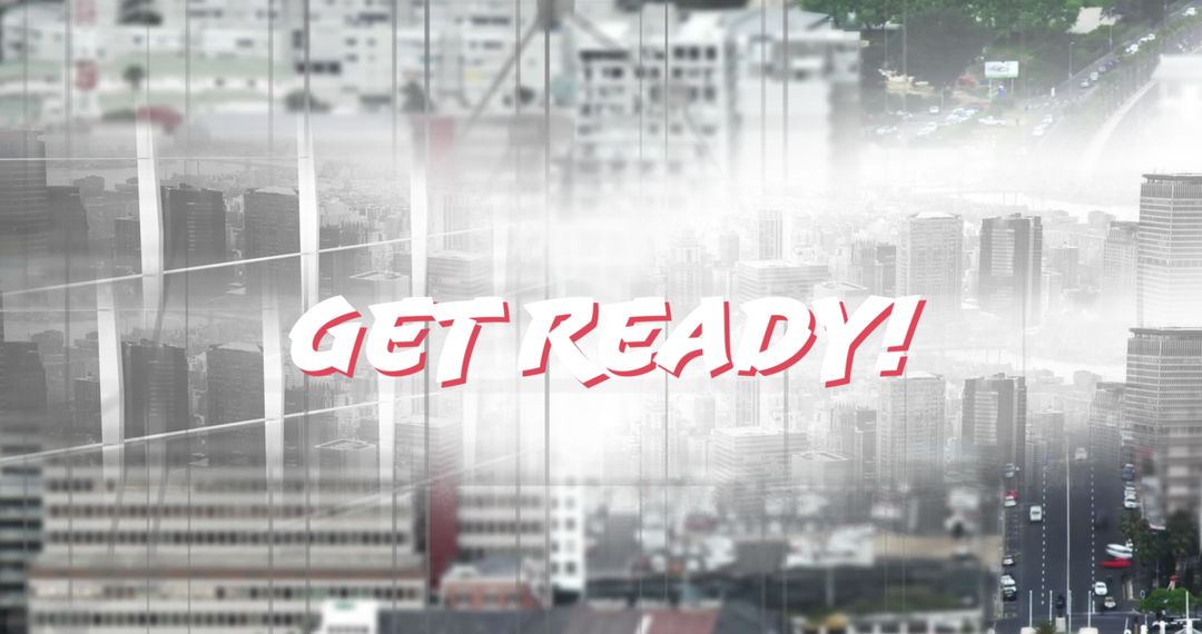 Urban Cityscape with Gaming Text Overlay