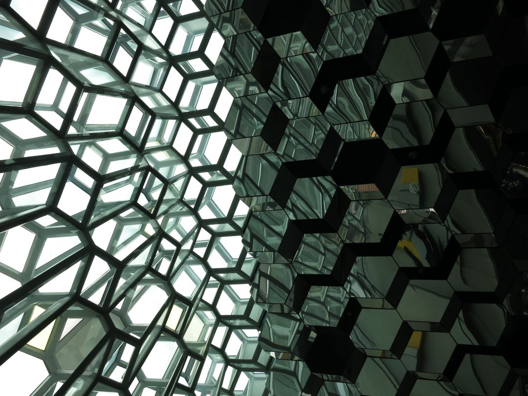 Abstract Hexagonal Glass and Metal Architectural Structure - Free Images, Stock Photos and Pictures on Pikwizard.com