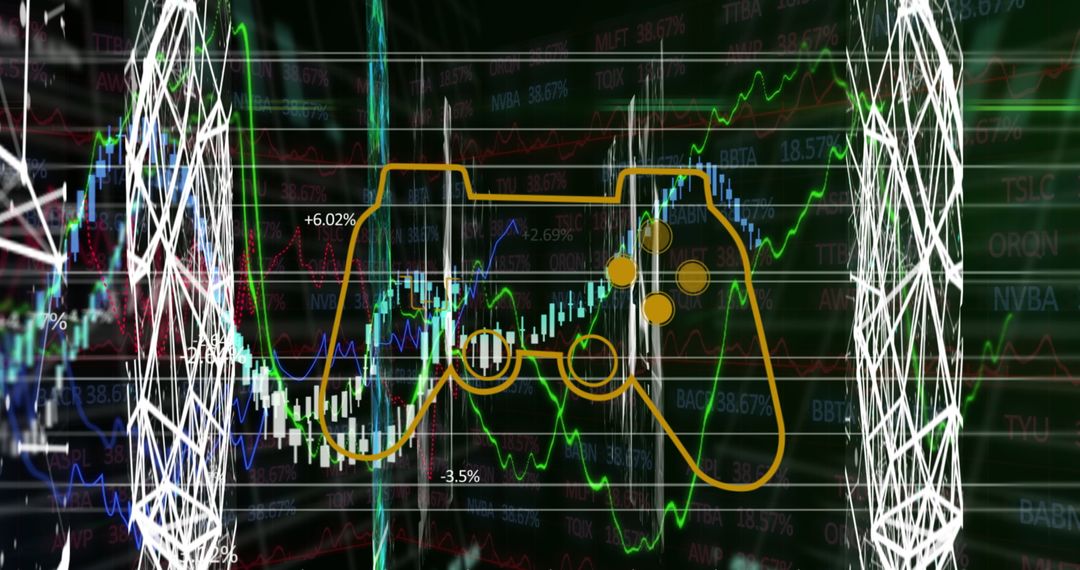 Abstract Game Controller with Stock Market Graph