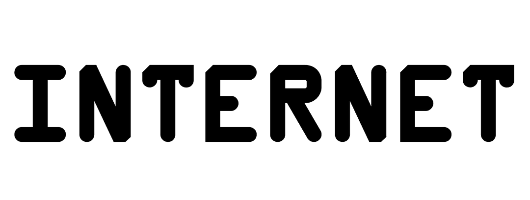 Internet Glitch Text Design on Transparent Background