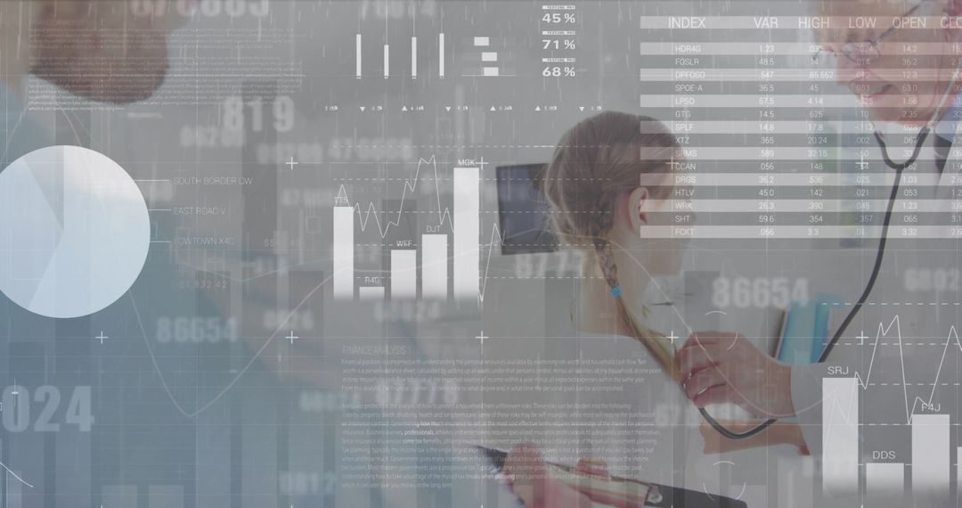Doctor Analyzing Patient Data with Medical Graphs