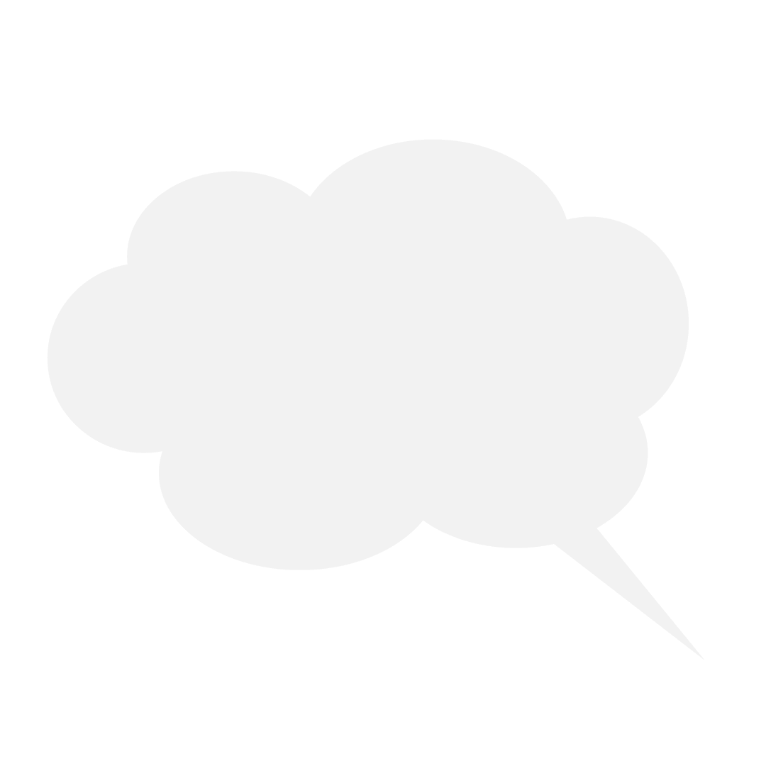 White Speech Bubble on Transparent Background for Communication Designs