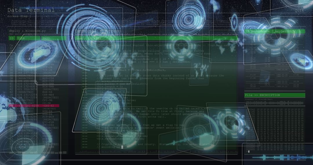 Futuristic Holographic Data Analysis Digital Interface