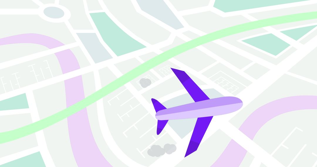Abstract Airplane Navigation on Colorful Digital Map