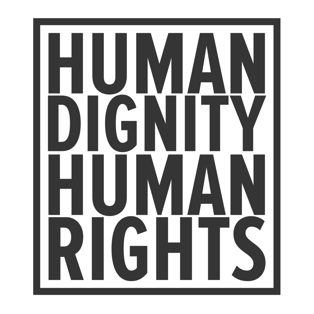 Human Dignity Human Rights Text on Transparent Background