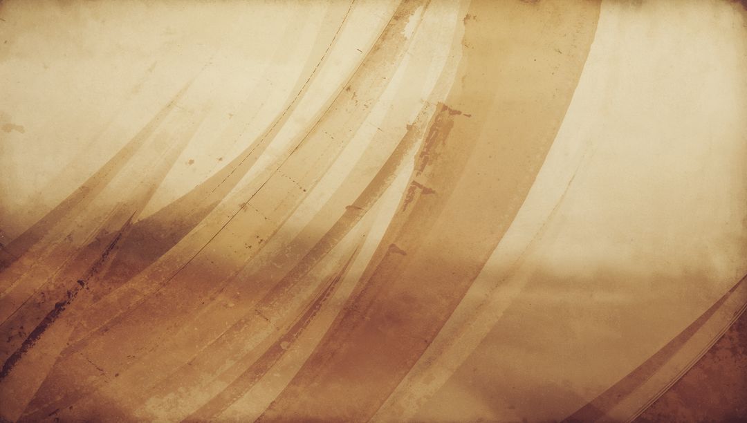 Vintage Sepia Grunge Background with Sweeping Curved Bands and Distressed Paper Texture