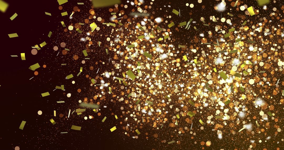 Golden Confetti Sparkles Falling in Glittering Festive Scene