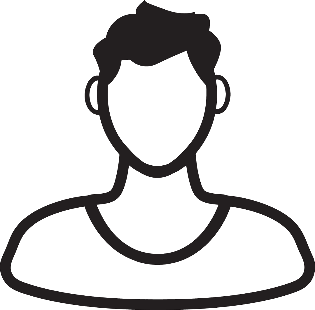 Black Abstract Profile Icon on Transparent Background