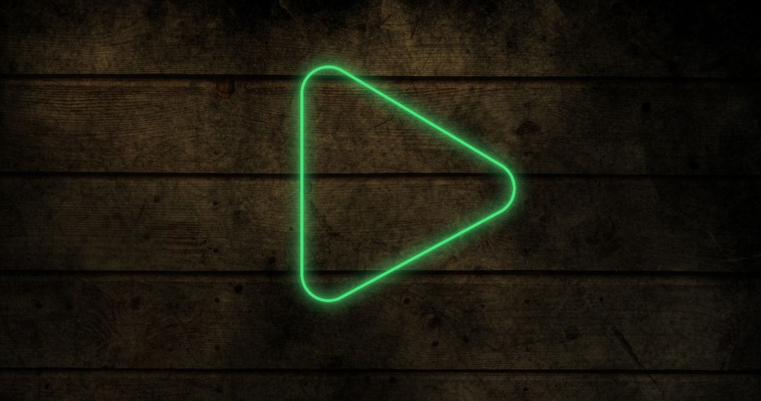 Glowing Neon Play Icon on Wooden Background - Free Images, Stock Photos and Pictures on Pikwizard.com