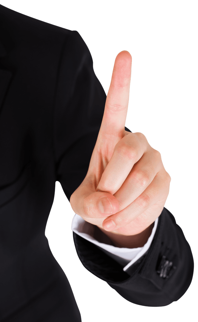 Businessman's Transparent Hand Gesturing Point