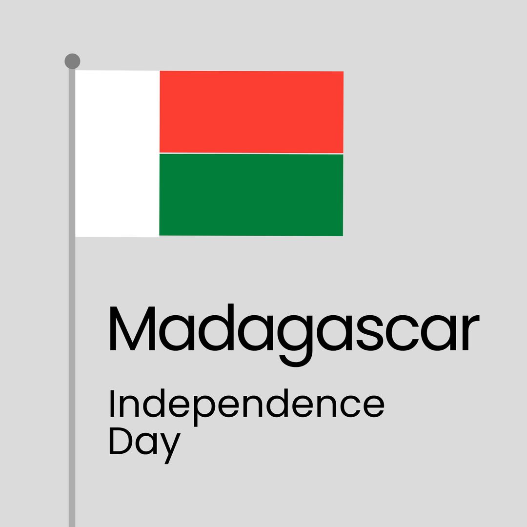 Madagascar Independence Day Celebration with National Flag
