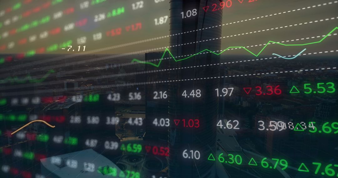 Real-Time Stock Market Data with Cityscape Background