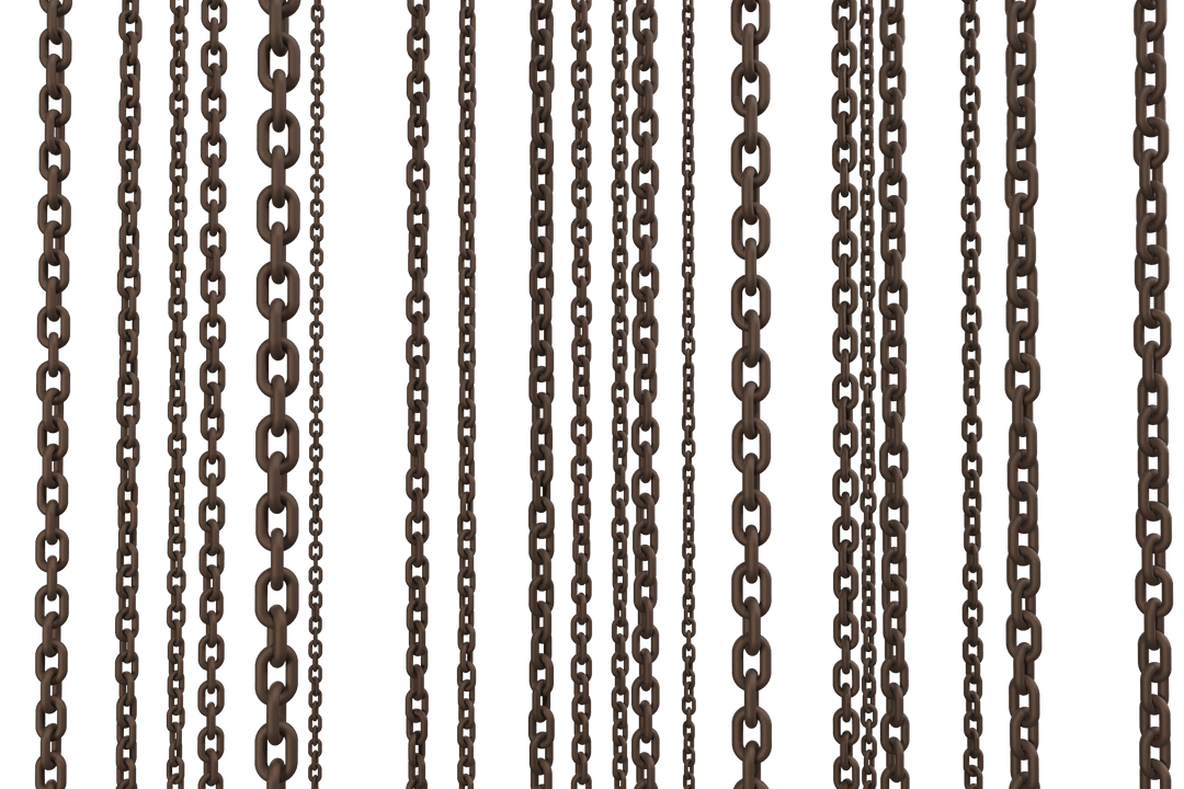 3D Transparent Hanging Rusty Chain Links