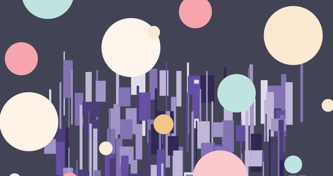 Colorful Abstract Dots and Geometric Design on Dark Background