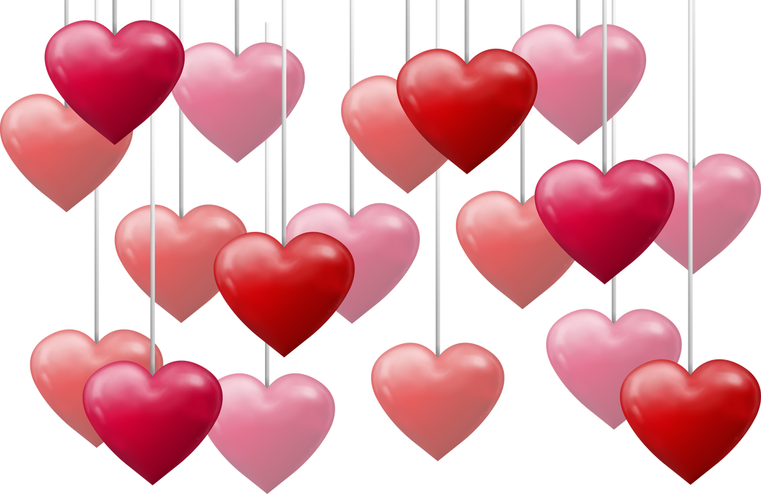 Colorful Transparent Hanging Hearts Background for Valentine's Day - Download Free Stock Images Pikwizard.com