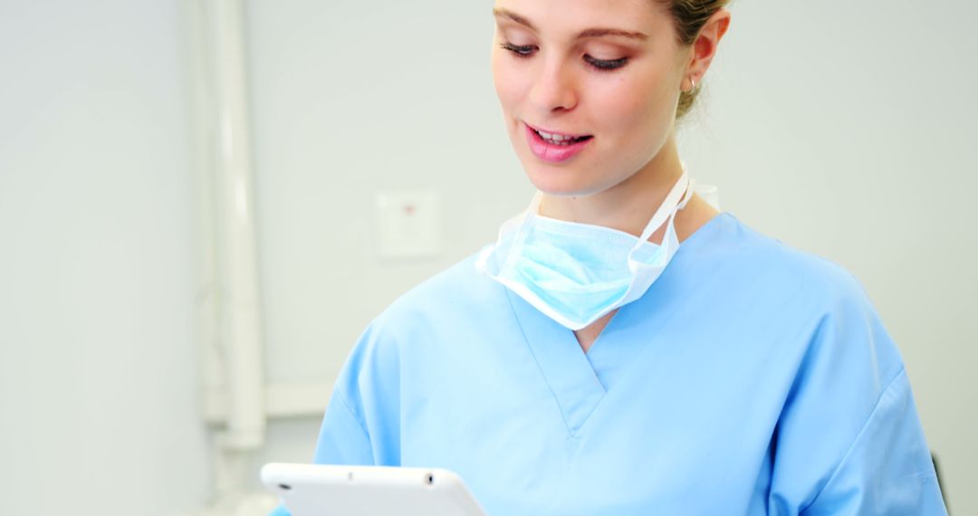 Female Nurse Using Tablet in Hospital - Free Images, Stock Photos and Pictures on Pikwizard.com