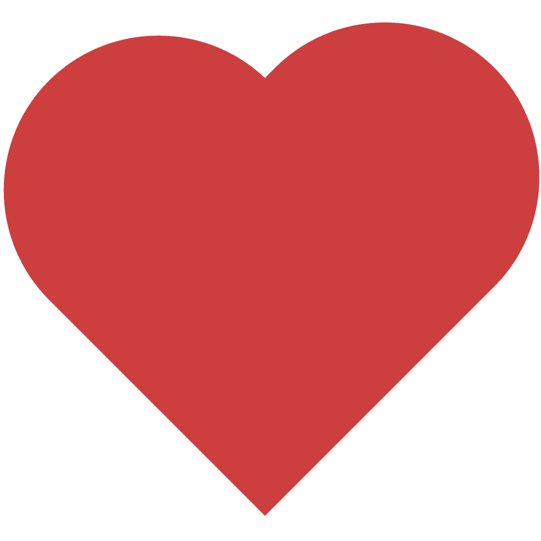 Red Heart Illustration on Transparent Background for Love and Valentine's Day
