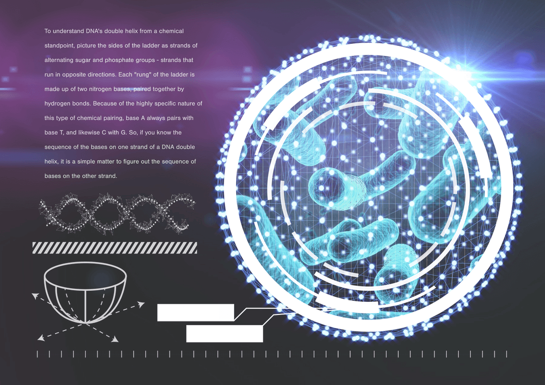 Digital Human Cells Illustration PNG on Transparent Background