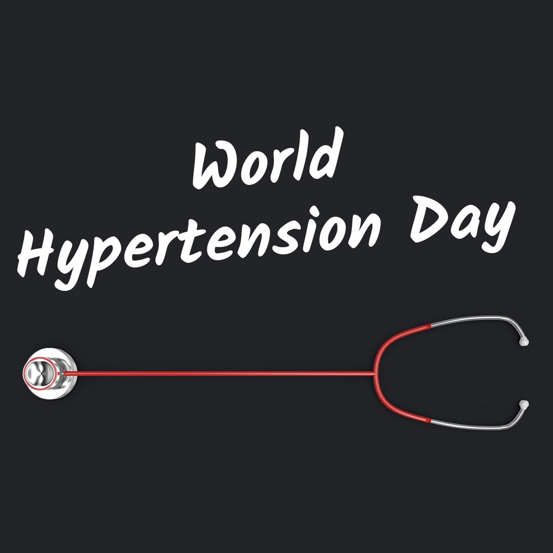 World Hypertension Day Awareness with Stethoscope on Black Background